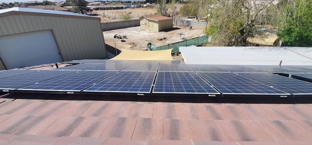 Rooftop solar array cleaned on a Las Vegas valley home
